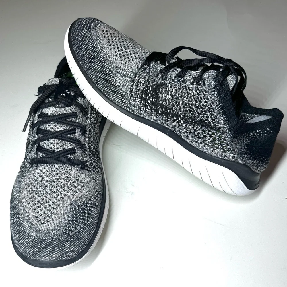 Nike Women’s Flyknit Running Sneakers — Black, Gray, White